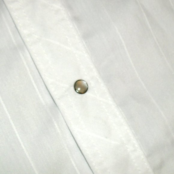 Wrangler 90s Vintage Mens Pearl Buttons White Long Sleeve Shirt sz. XL New - Picture 2 of 4